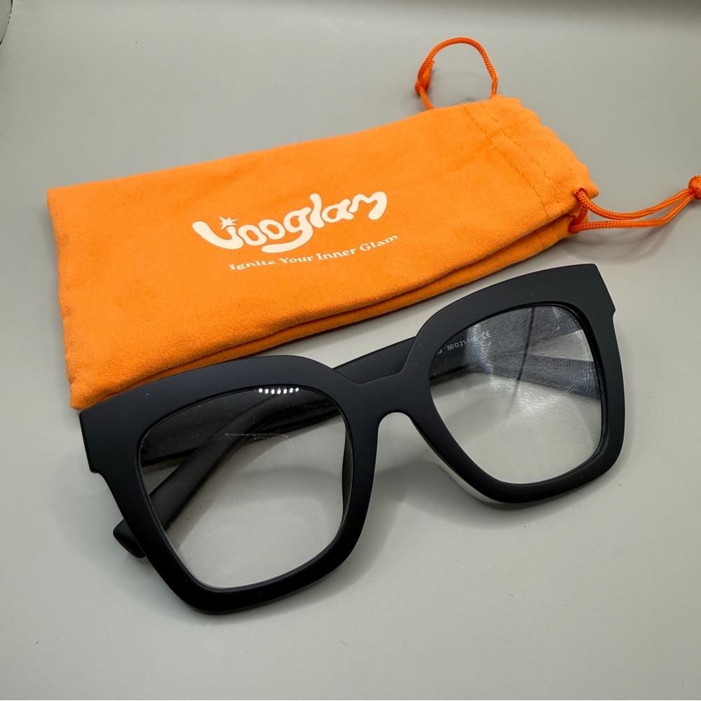 Vogglam Matte Black Oversized Square Sunglasses, No prescription